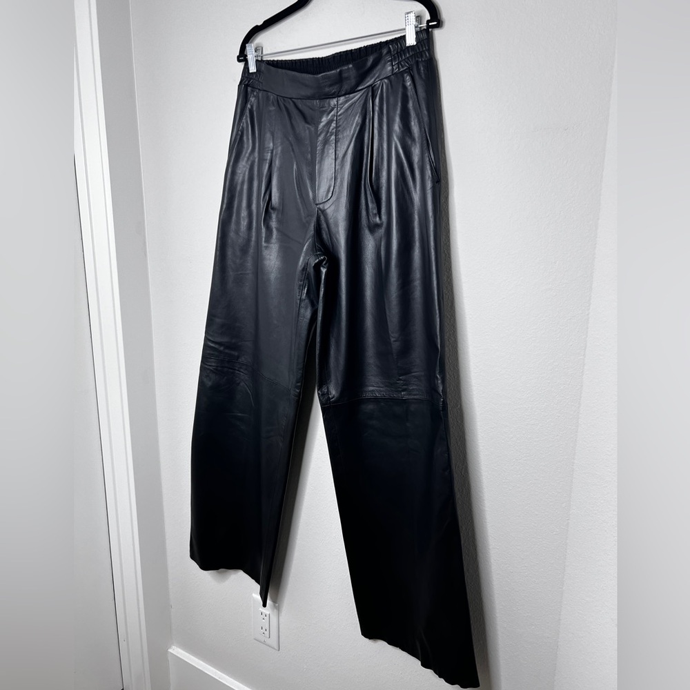 Remain Birger Christensen Leather Wide Leg Pants Sz 8